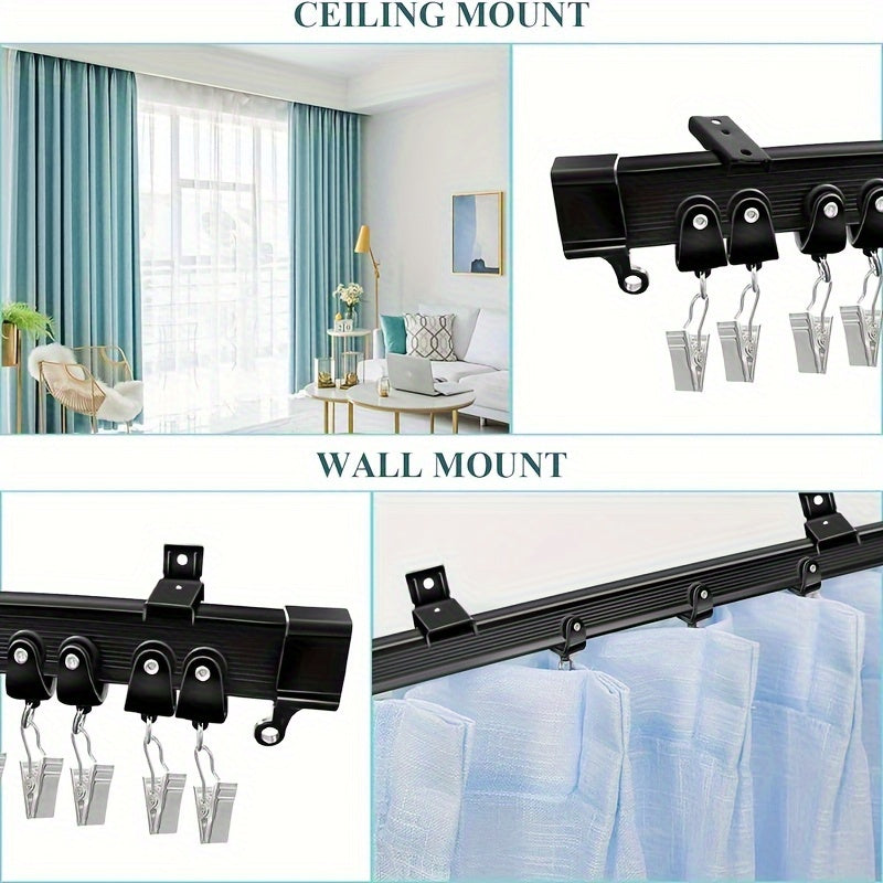 1 Set Ceiling or Wall Mounted Curtain Track - lakescouleeoutdoors