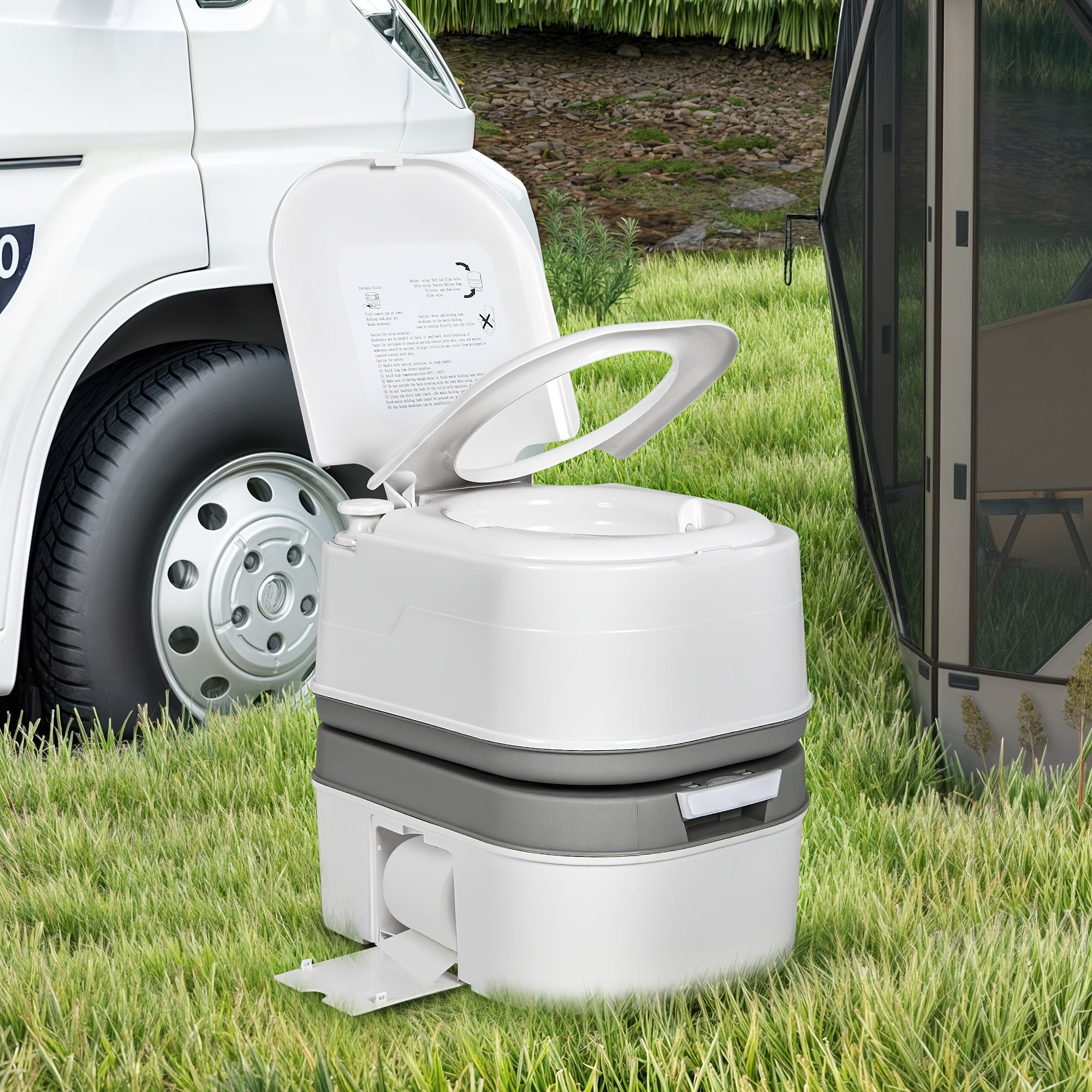 Portable 6.34 Gallon Camping Toilet - lakescouleeoutdoors