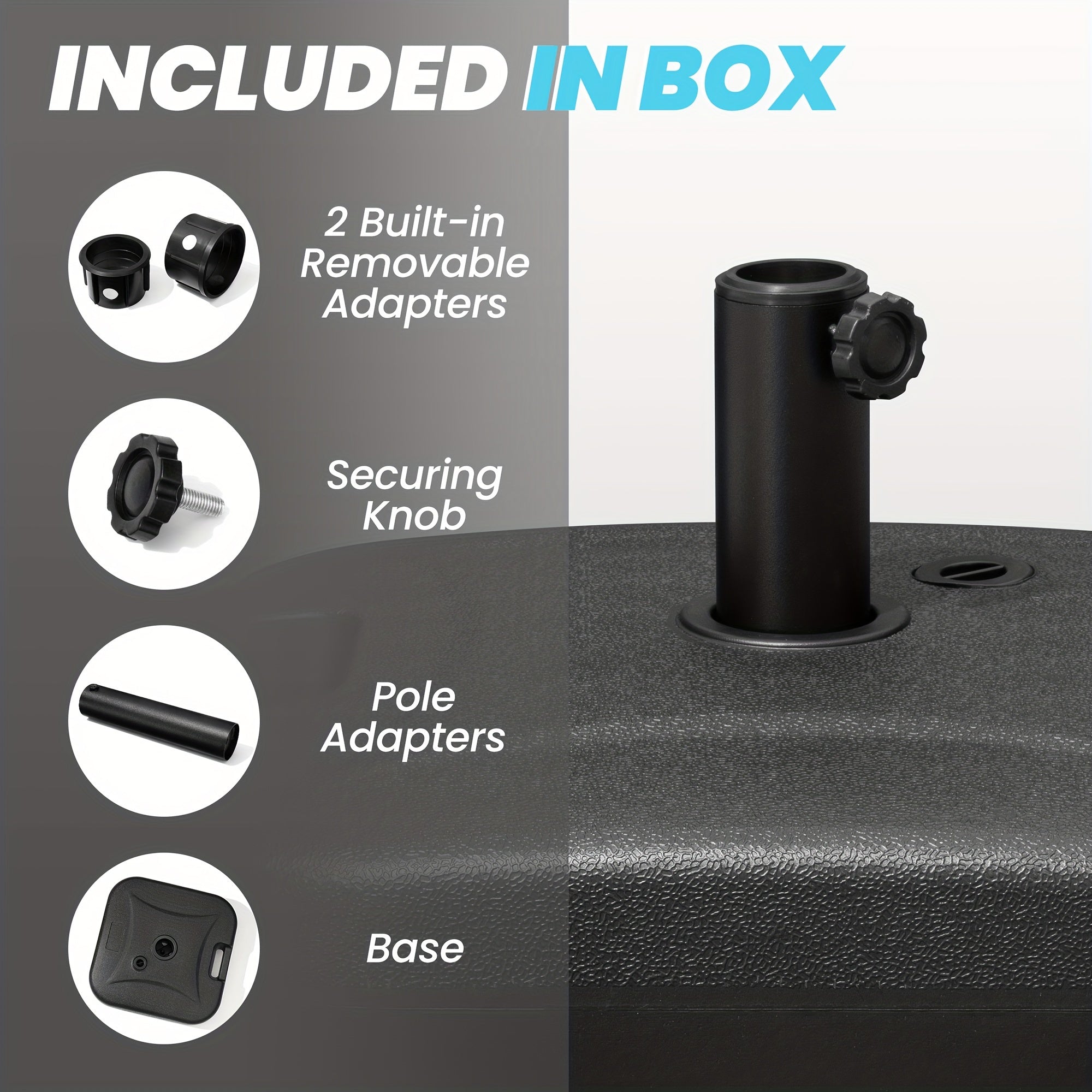 53lb Heavy Duty Patio Umbrella Base - lakescouleeoutdoors