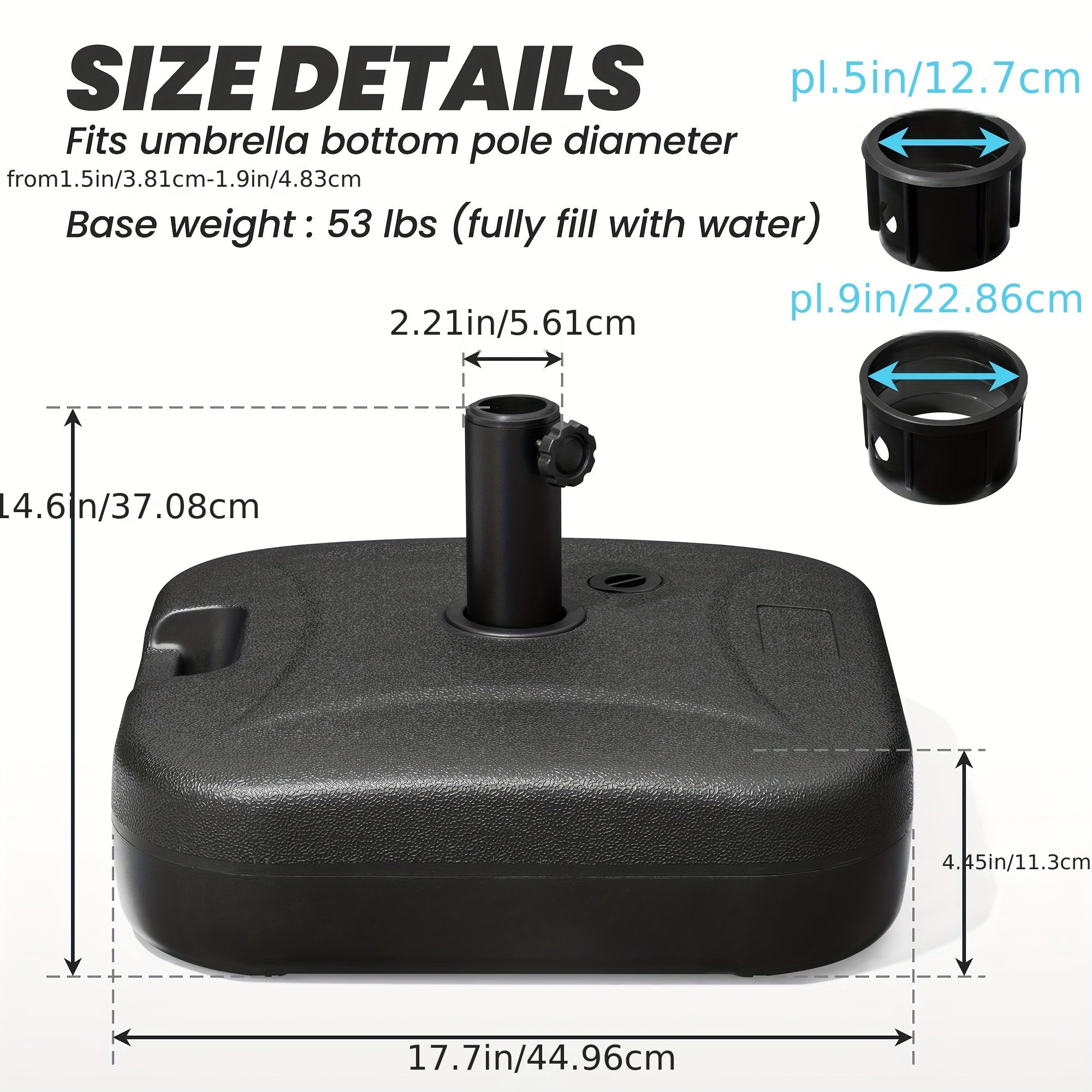 53lb Heavy Duty Patio Umbrella Base - lakescouleeoutdoors
