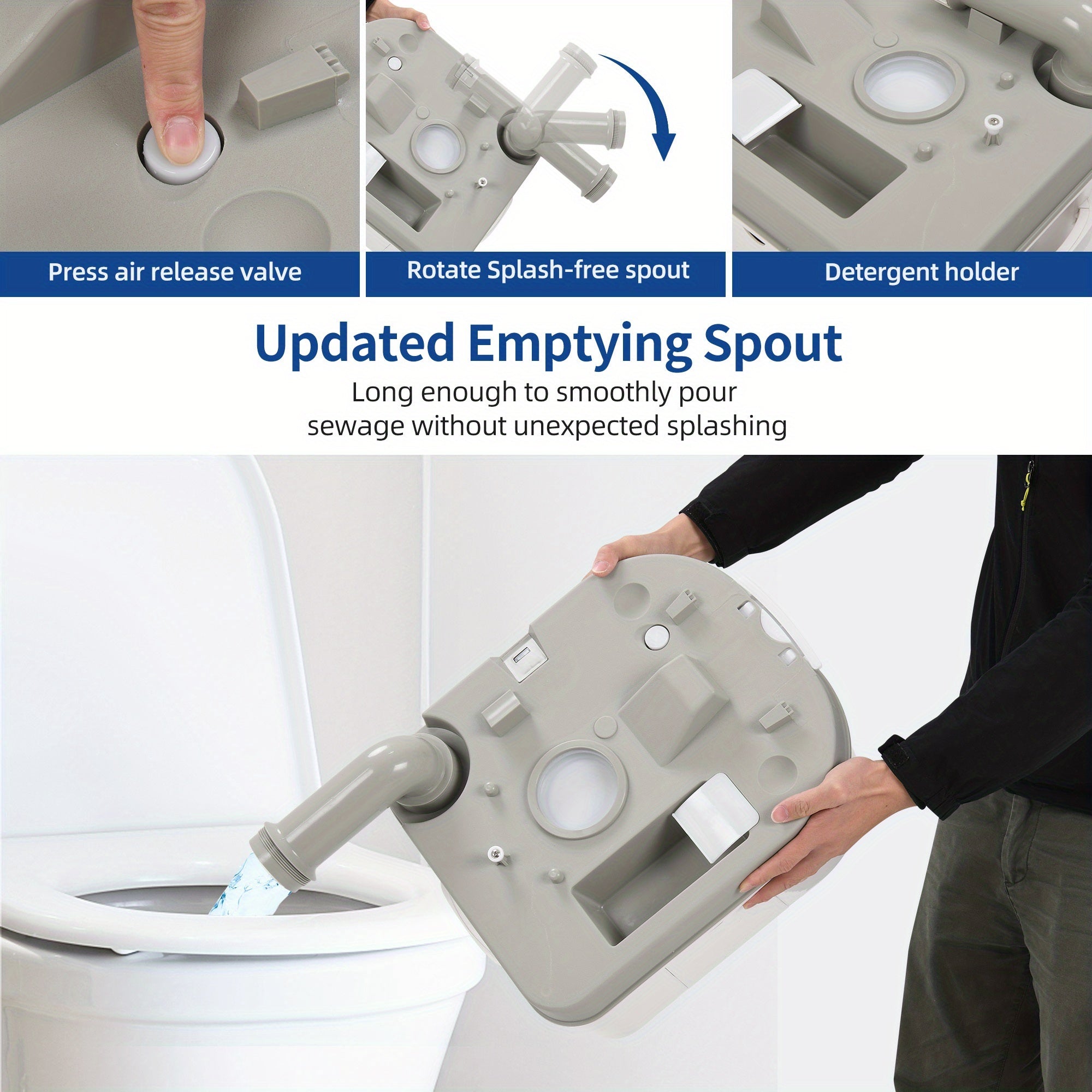 Portable 6.34 Gallon Camping Toilet - lakescouleeoutdoors