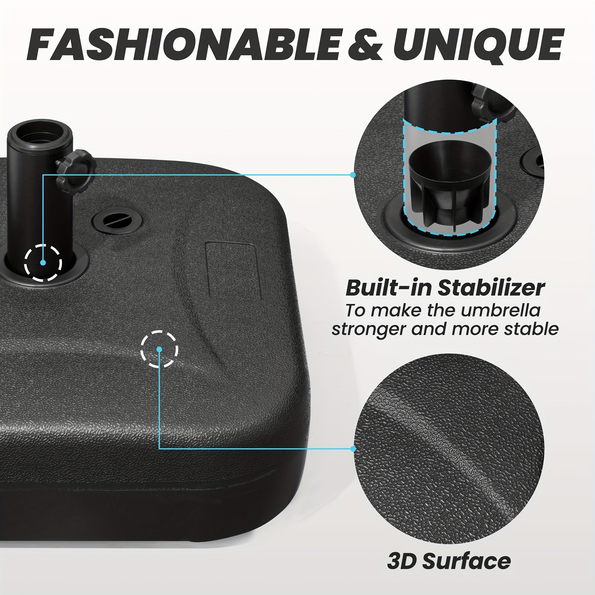 53lb Heavy Duty Patio Umbrella Base - lakescouleeoutdoors