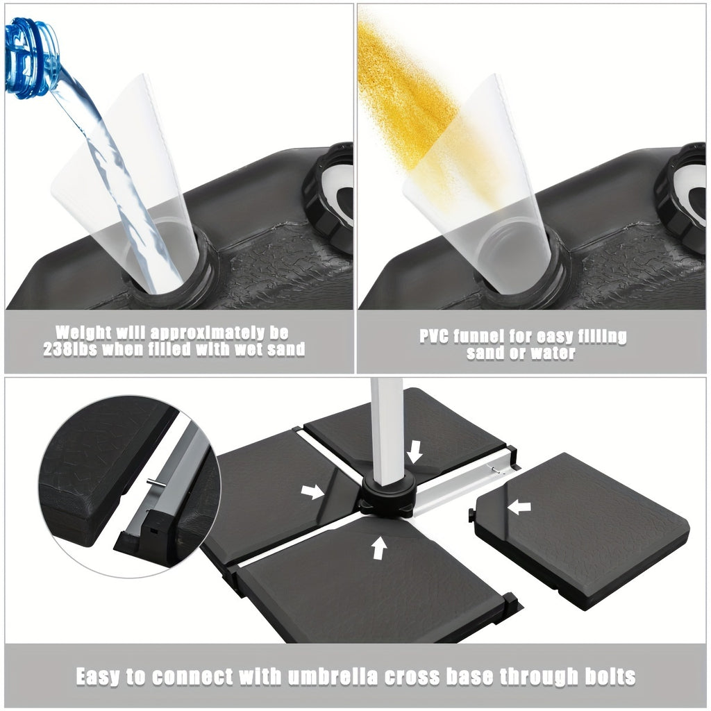 4pcs Patio Offset Umbrella Base - lakescouleeoutdoors
