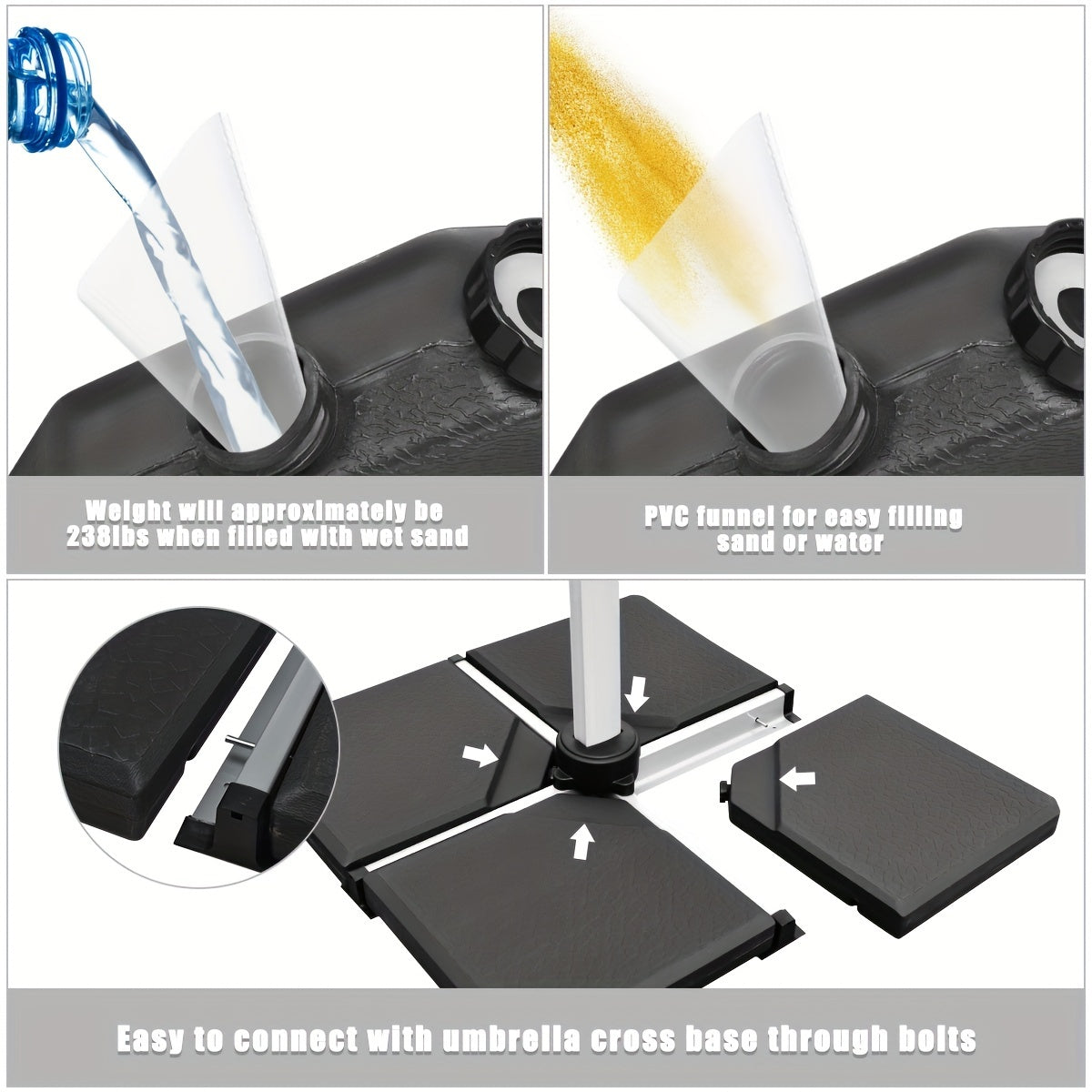 4pcs Patio Offset Umbrella Base - lakescouleeoutdoors