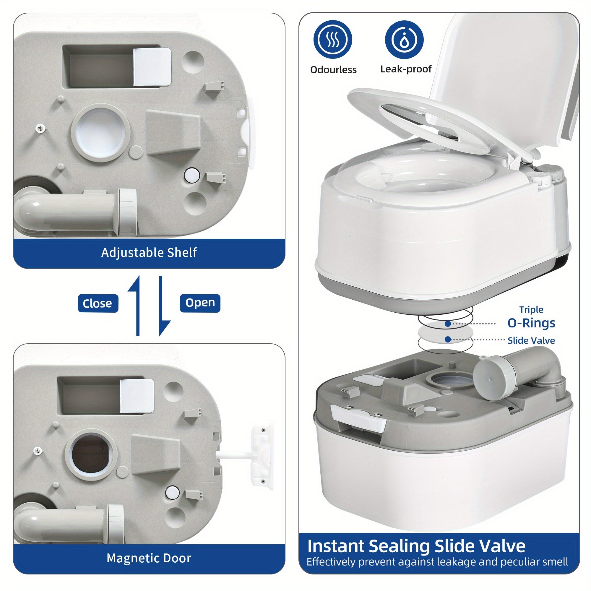 Portable 6.34 Gallon Camping Toilet - lakescouleeoutdoors