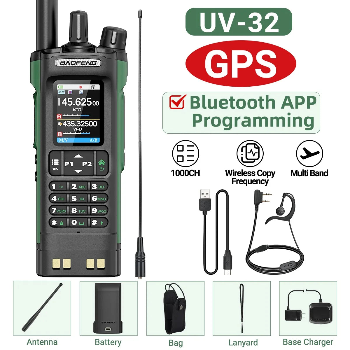 Baofeng UV-32 GPS Two Way Radio - lakescouleeoutdoors