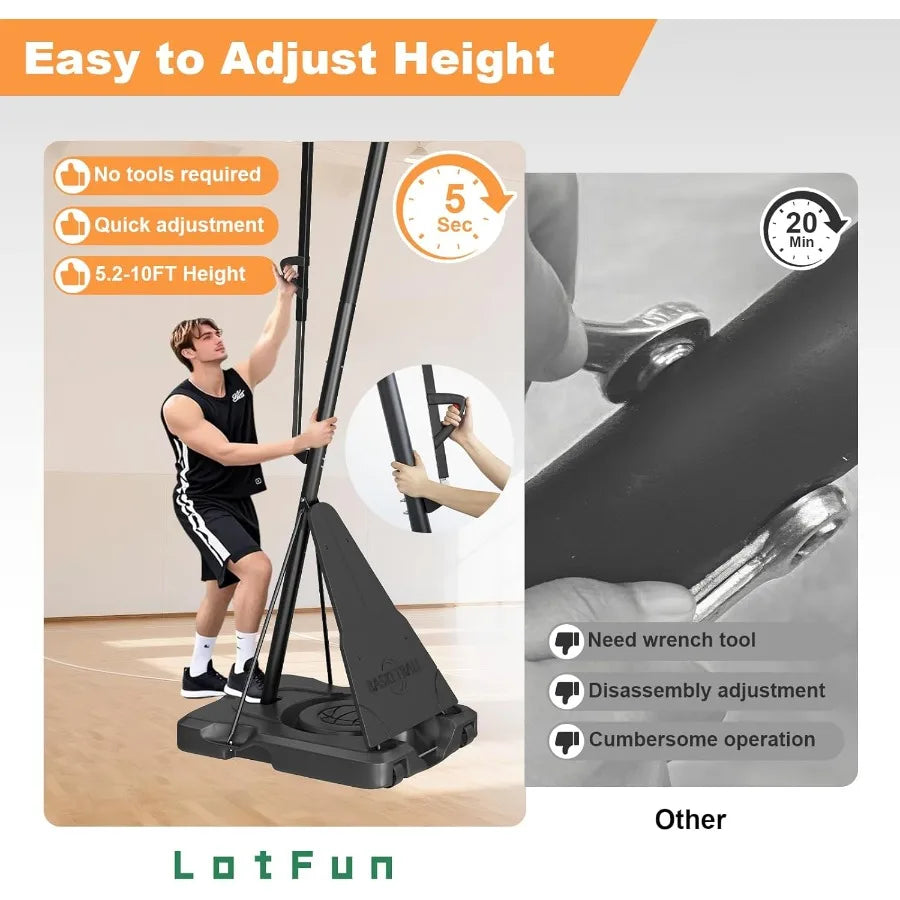 Outdoor Portable Basketball Hoop System - lakescouleeoutdoors