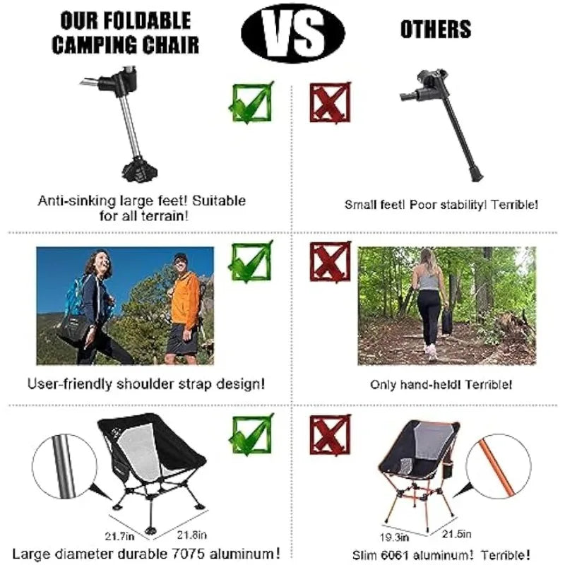 2 Pack Widened Camping Chair - lakescouleeoutdoors