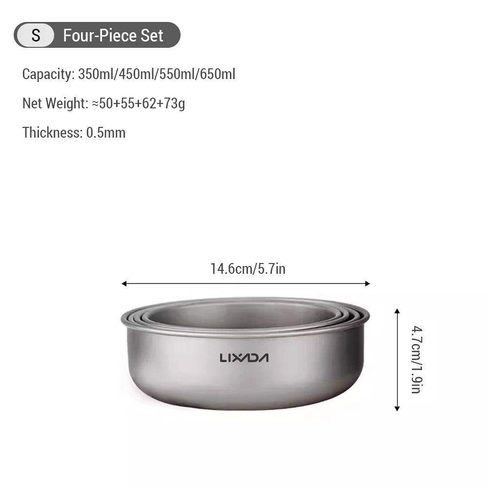 4pcs Titanium Mixing Bowl Set - lakescouleeoutdoors