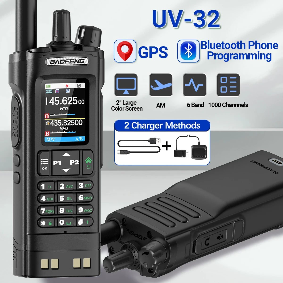 Baofeng UV-32 GPS Two Way Radio - lakescouleeoutdoors