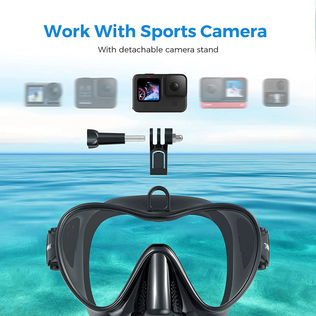 Wet Go-pro Mount Diving Mask - lakescouleeoutdoors