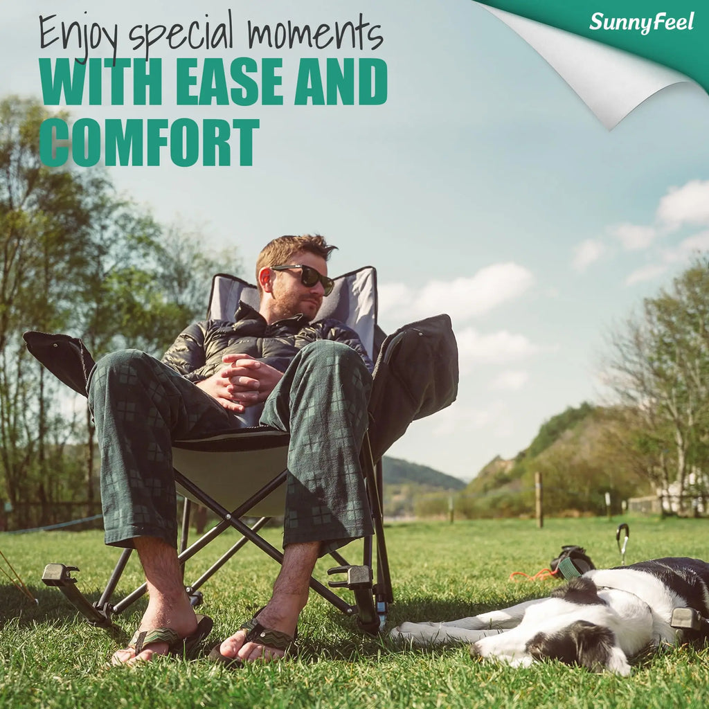 Oversized Heated Folding Rocking Chair - lakescouleeoutdoors