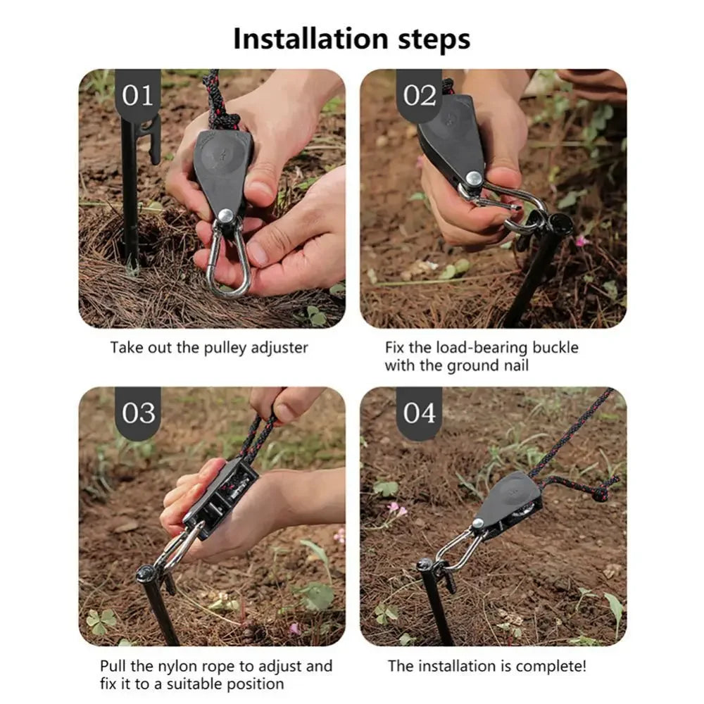 Camping Tent Adjustable Rope Tensioner - lakescouleeoutdoors