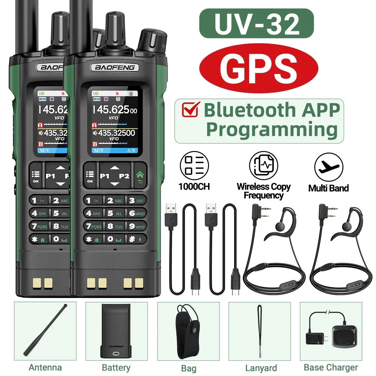 Baofeng UV-32 GPS Two Way Radio - lakescouleeoutdoors