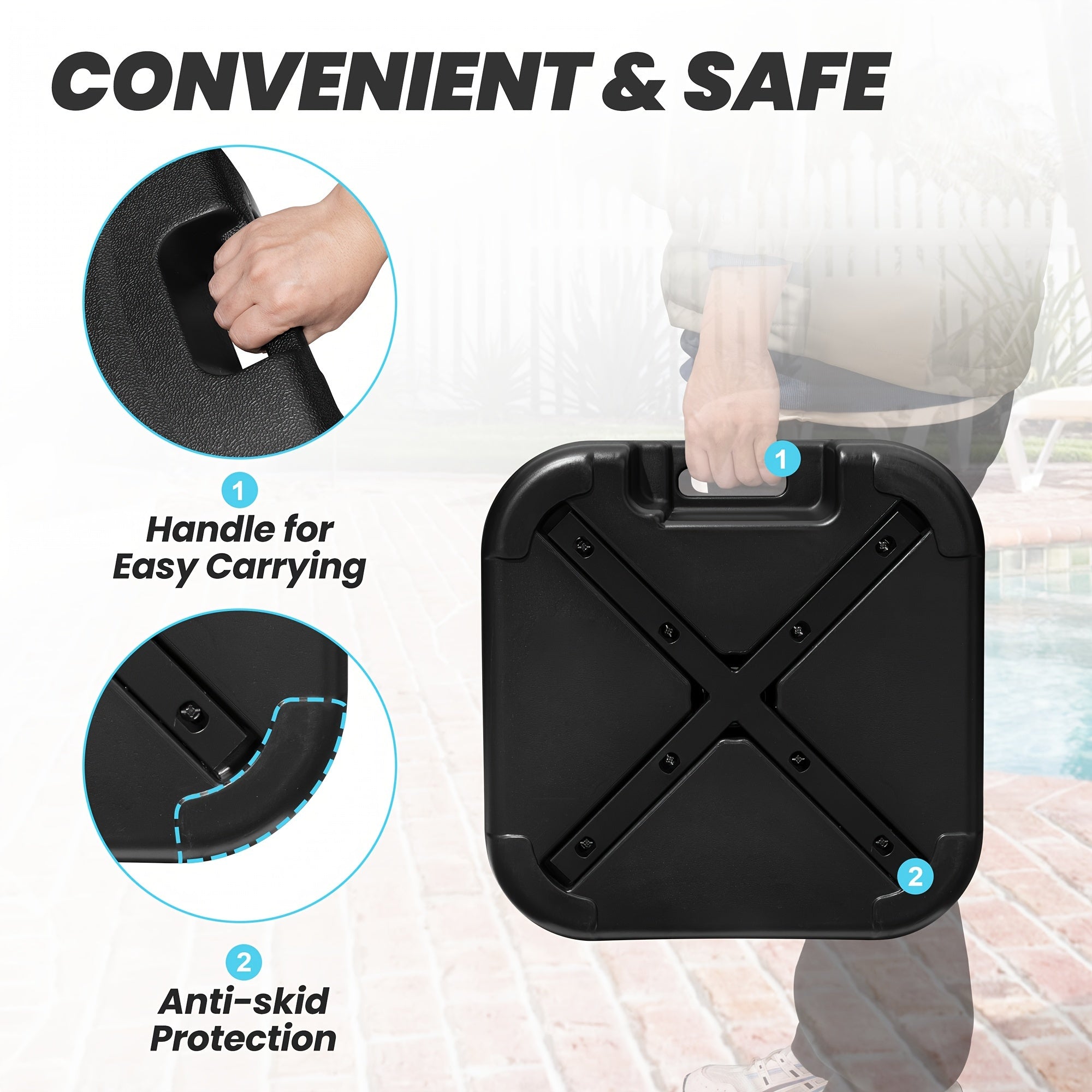 53lb Heavy Duty Patio Umbrella Base - lakescouleeoutdoors