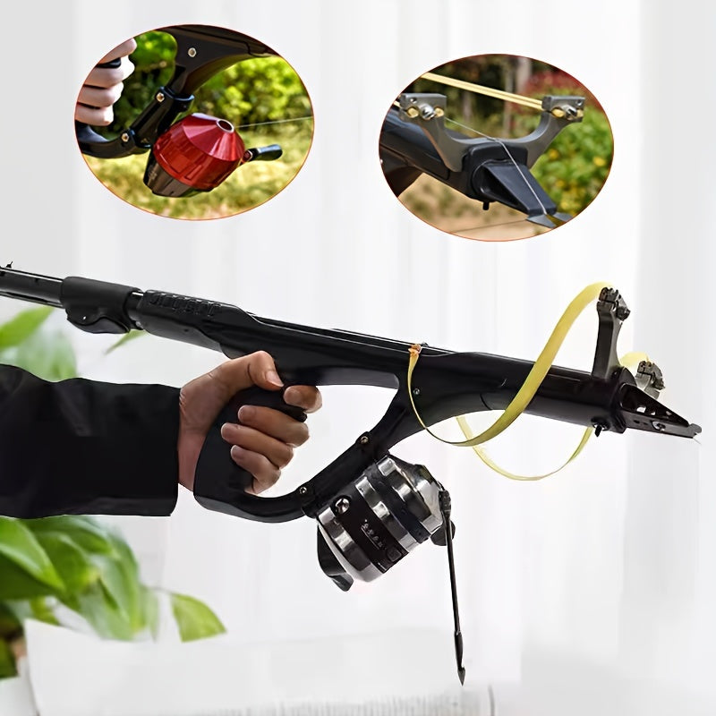 1 Set Fishing Slingshot, Telescopic Rod Slingshots for Adults, Multifunctional Slingshot with Rubber Band - lakescouleeoutdoors