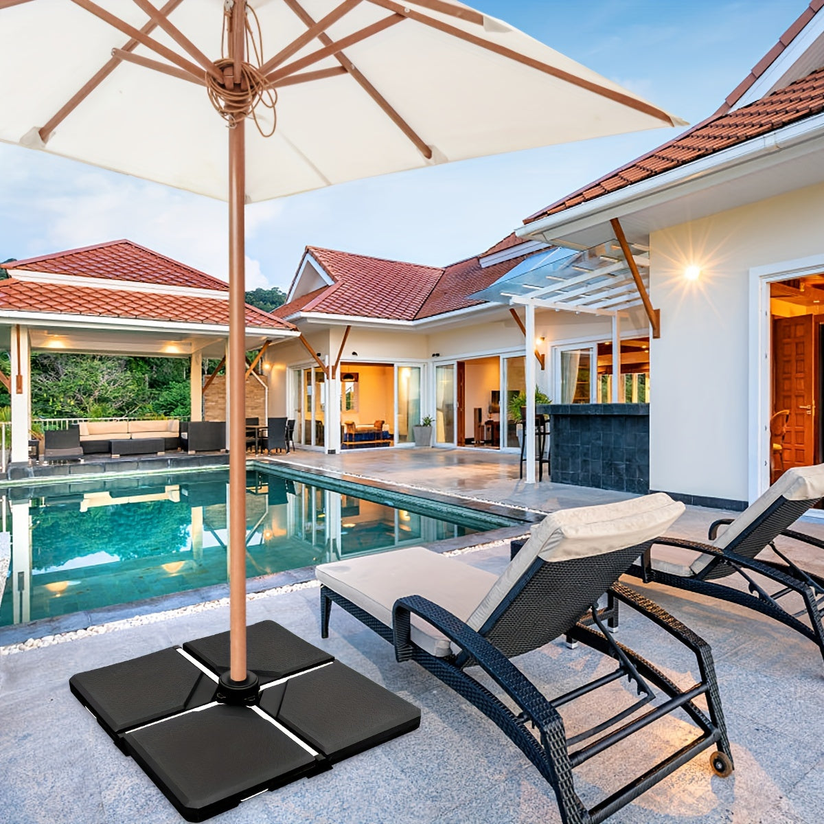 4pcs Patio Offset Umbrella Base - lakescouleeoutdoors