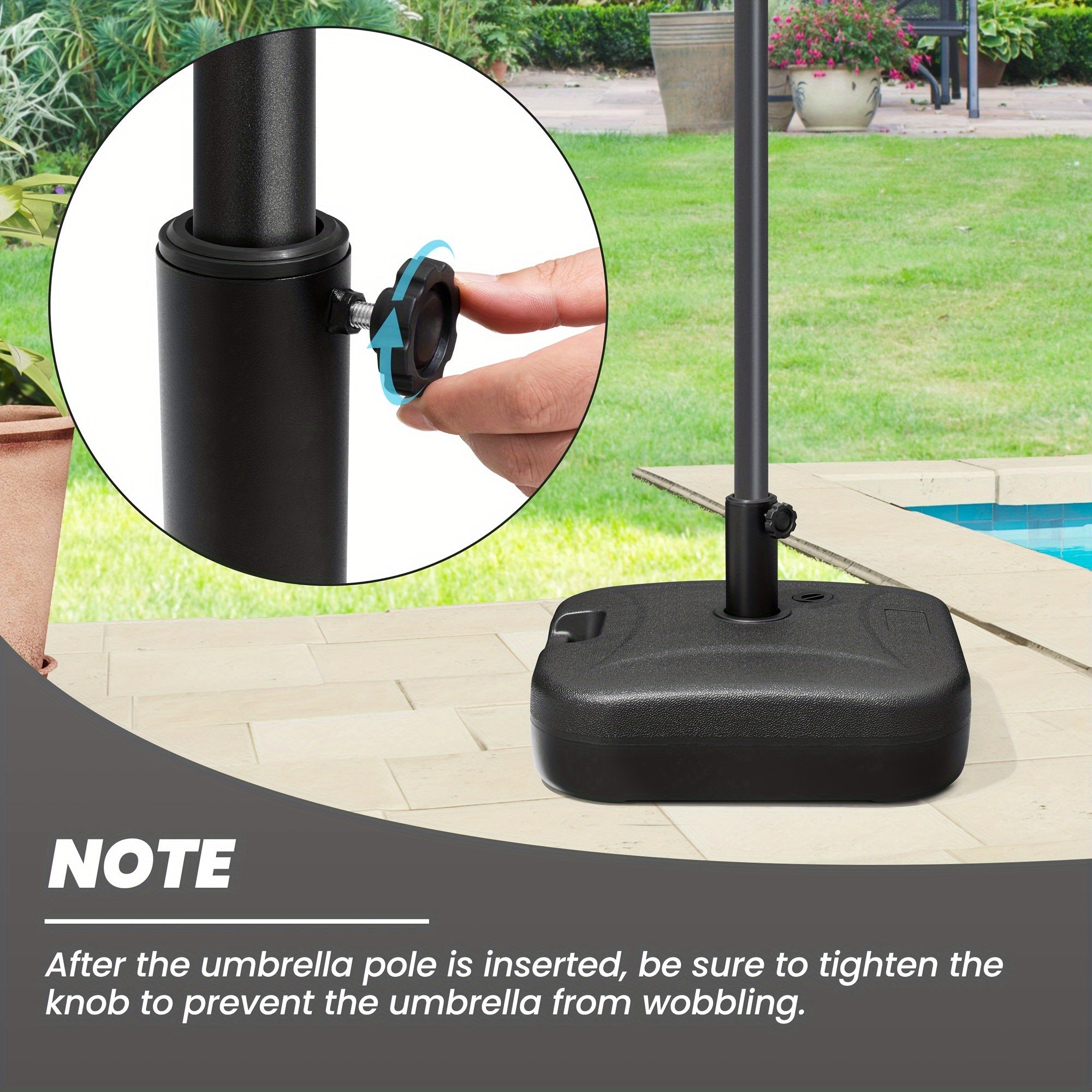53lb Heavy Duty Patio Umbrella Base - lakescouleeoutdoors