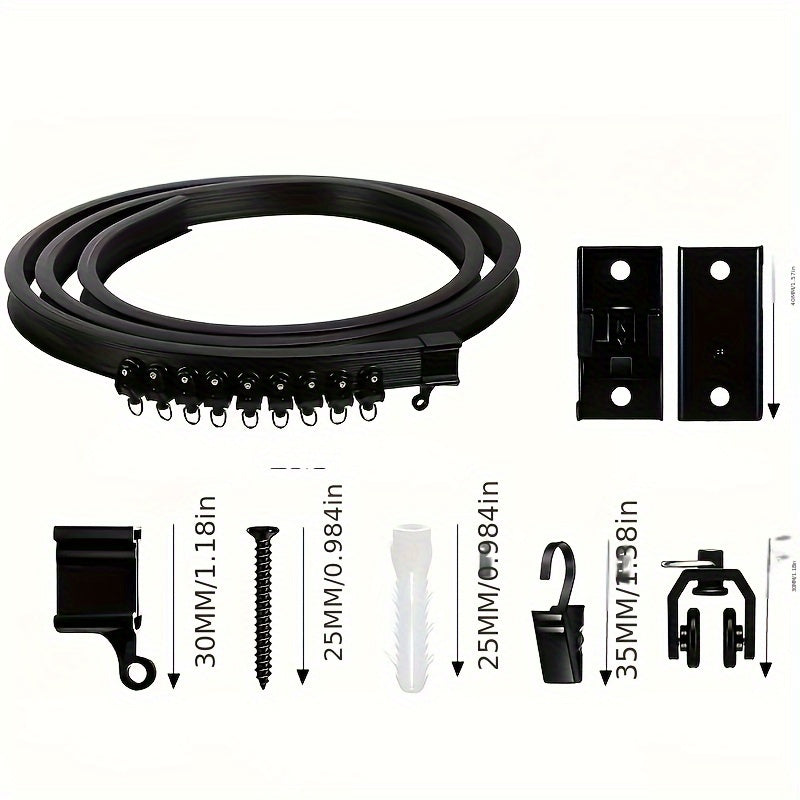 1 Set Ceiling or Wall Mounted Curtain Track - lakescouleeoutdoors