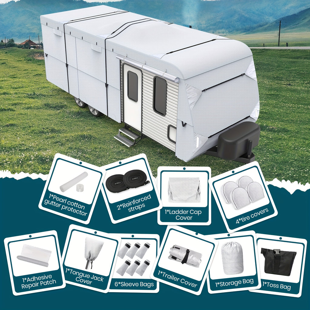 RV Cover with 4 Tire Covers - lakescouleeoutdoors