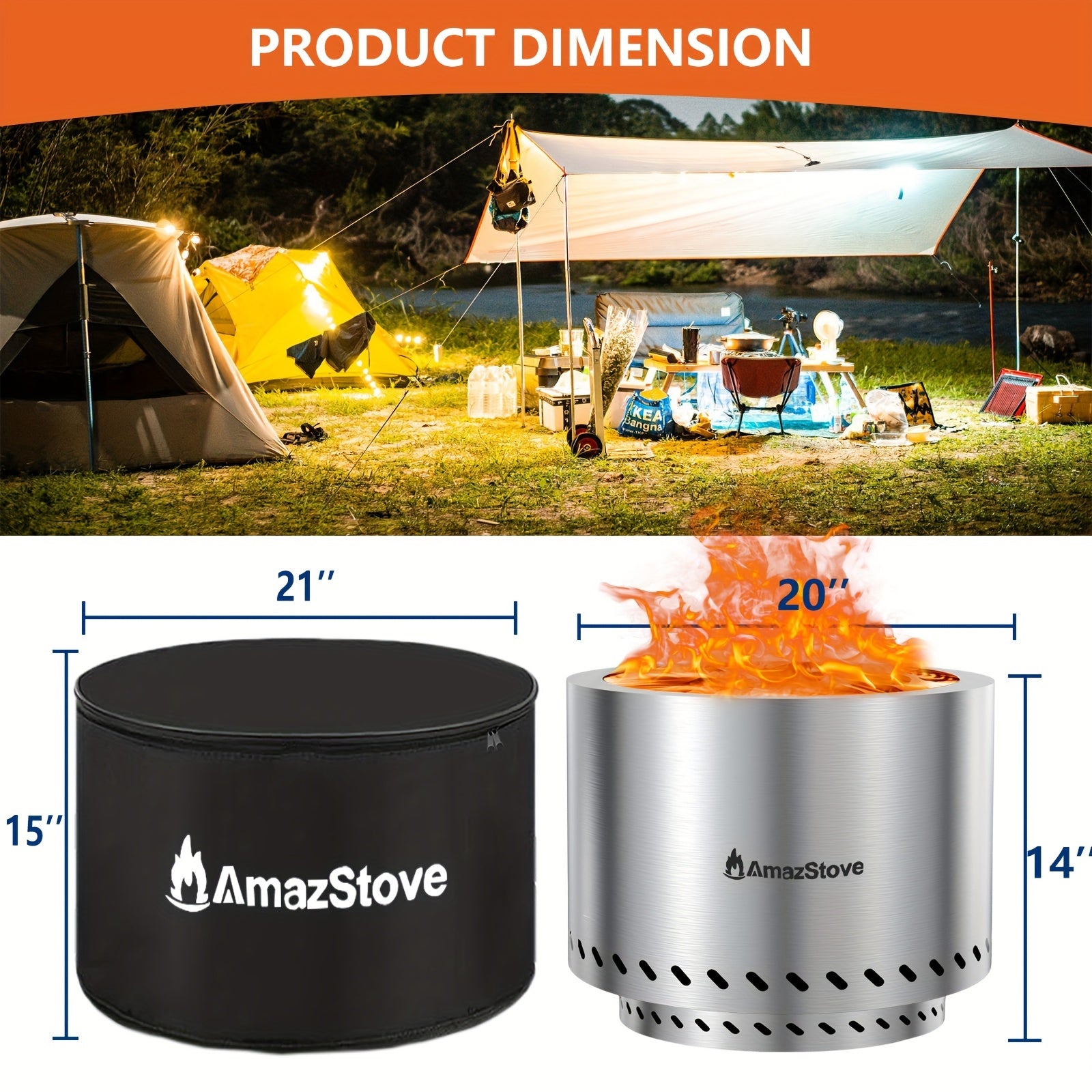 20 Inch Smokeless Firepit - lakescouleeoutdoors