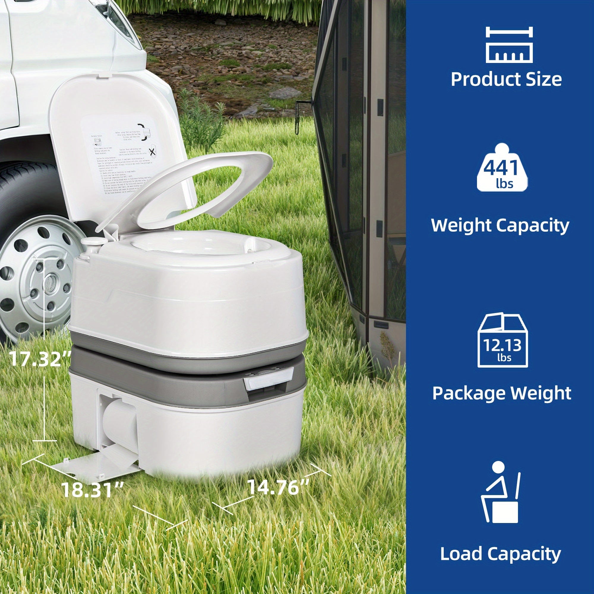 Portable 6.34 Gallon Camping Toilet - lakescouleeoutdoors