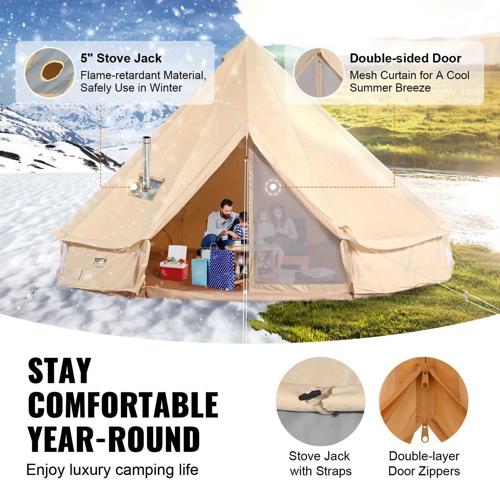 4 Seasons Bell Tent 16 ft - lakescouleeoutdoors